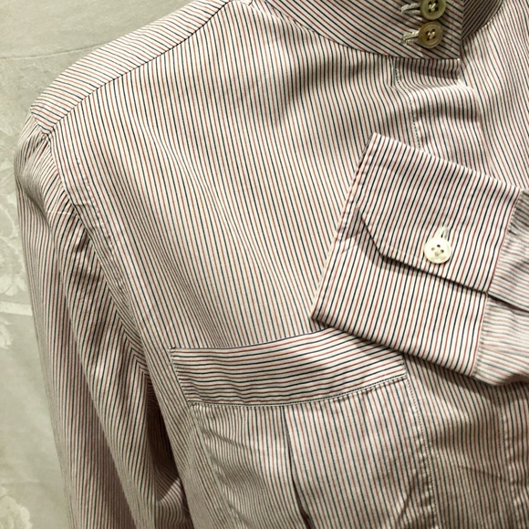 KITON Red White & Blue Striped Shirt 4 Custom Made Equestrian Style $500 - Picture 4 of 8